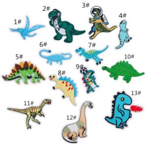Spot cartoon dinosaur embroidery cloth sticker animal patches children's clothing accessories DIY adhesive sticker down jacket stickerEmbroidered Iron on Patches for Clothes, Dress, Hat, Jeans, DIY Accessories Patches for Caps Backpacks Vest Harness -JY