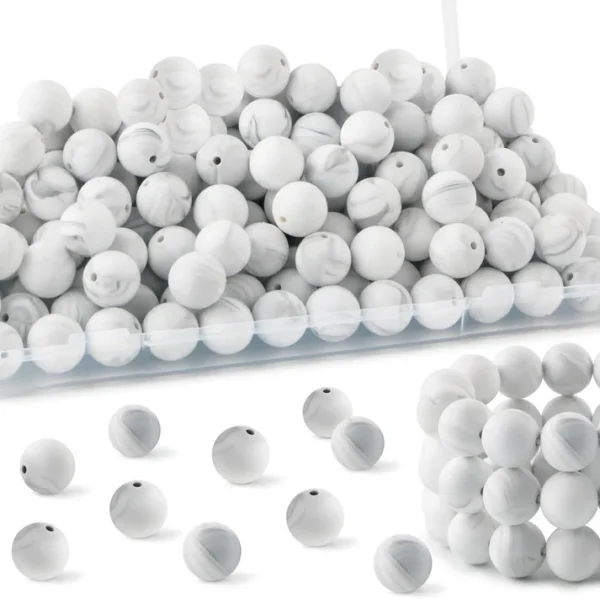 30Pcs 15mm Silicone Beads, Silicone Beads for Keychain Making Bulk Silicone Beads for Bracelet Making Necklace Making and Round Silicone Beads for Pens - Image 20