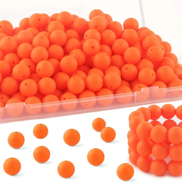 30Pcs 15mm Silicone Beads, Silicone Beads for Keychain Making Bulk Silicone Beads for Bracelet Making Necklace Making and Round Silicone Beads for Pens - Image 14