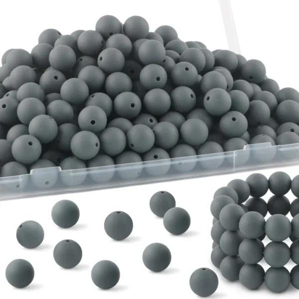 30Pcs 15mm Silicone Beads, Silicone Beads for Keychain Making Bulk Silicone Beads for Bracelet Making Necklace Making and Round Silicone Beads for Pens - Image 12