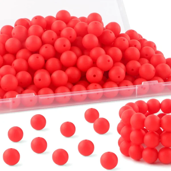 30Pcs 15mm Silicone Beads, Silicone Beads for Keychain Making Bulk Silicone Beads for Bracelet Making Necklace Making and Round Silicone Beads for Pens - Image 6