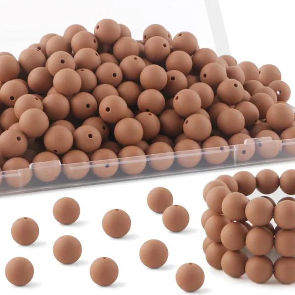 30Pcs 15mm Silicone Beads, Silicone Beads for Keychain Making Bulk Silicone Beads for Bracelet Making Necklace Making and Round Silicone Beads for Pens - Image 8