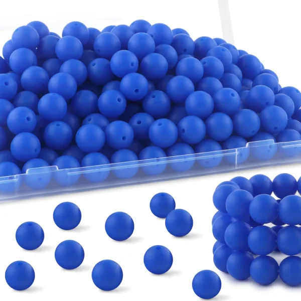 30Pcs 15mm Silicone Beads, Silicone Beads for Keychain Making Bulk Silicone Beads for Bracelet Making Necklace Making and Round Silicone Beads for Pens - Image 18