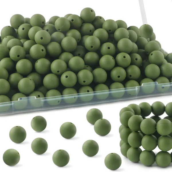 30Pcs 15mm Silicone Beads, Silicone Beads for Keychain Making Bulk Silicone Beads for Bracelet Making Necklace Making and Round Silicone Beads for Pens - Image 17