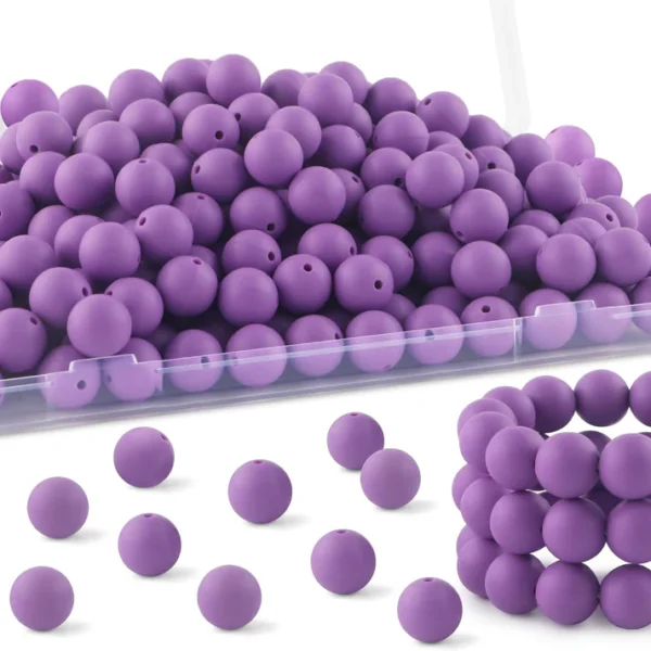 30Pcs 15mm Silicone Beads, Silicone Beads for Keychain Making Bulk Silicone Beads for Bracelet Making Necklace Making and Round Silicone Beads for Pens - Image 16