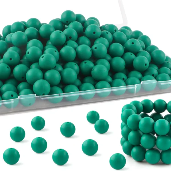 30Pcs 15mm Silicone Beads, Silicone Beads for Keychain Making Bulk Silicone Beads for Bracelet Making Necklace Making and Round Silicone Beads for Pens - Image 13