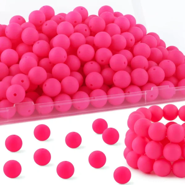 30Pcs 15mm Silicone Beads, Silicone Beads for Keychain Making Bulk Silicone Beads for Bracelet Making Necklace Making and Round Silicone Beads for Pens - Image 11