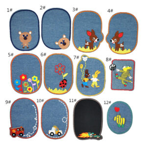 Cartoon embroidery stamp, cloth sticker, children's clothes and pants, denim sticker, pants knee sticker, hole repair patches sticker, embroidery patches model.Embroidered Iron on Patches for Clothes, Dress, Hat, Jeans, DIY Accessories Patches for Caps Backpacks Vest Harness -JY
