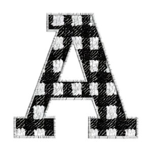 Heat transfers Iron on stickers  BW checker letter 1 for Tshirts Iron on Decal Patches Stickers Clothes Hat Pillows DIY Crafts