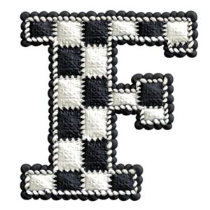 Heat transfers Iron on stickers  BW checker letter 11 for Tshirts Iron on Decal Patches Stickers Clothes Hat Pillows DIY Crafts