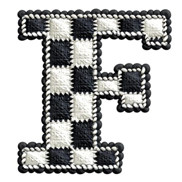 Heat transfers Iron on stickers  BW checker letter 11 for Tshirts Iron on Decal Patches Stickers Clothes Hat Pillows DIY Crafts