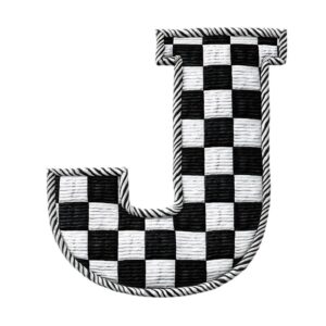 Heat transfers Iron on stickers  BW checker letter 19 for Tshirts Iron on Decal Patches Stickers Clothes Hat Pillows DIY Crafts