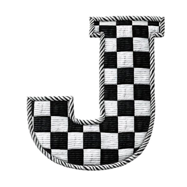 Heat transfers Iron on stickers  BW checker letter 19 for Tshirts Iron on Decal Patches Stickers Clothes Hat Pillows DIY Crafts