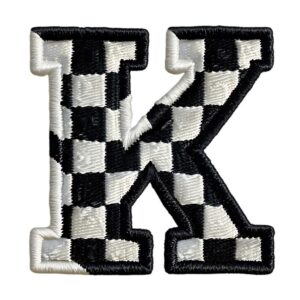 Heat transfers Iron on stickers  BW checker letter 21 for Tshirts Iron on Decal Patches Stickers Clothes Hat Pillows DIY Crafts