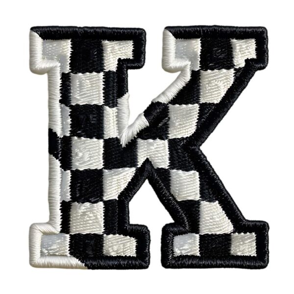 Heat transfers Iron on stickers  BW checker letter 21 for Tshirts Iron on Decal Patches Stickers Clothes Hat Pillows DIY Crafts