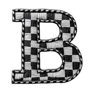Heat transfers Iron on stickers  BW checker letter 3 for Tshirts Iron on Decal Patches Stickers Clothes Hat Pillows DIY Crafts