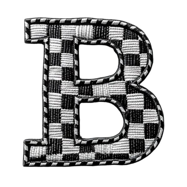 Heat transfers Iron on stickers  BW checker letter 3 for Tshirts Iron on Decal Patches Stickers Clothes Hat Pillows DIY Crafts