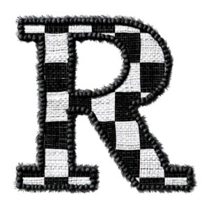 Heat transfers Iron on stickers  BW checker letter 35 for Tshirts Iron on Decal Patches Stickers Clothes Hat Pillows DIY Crafts