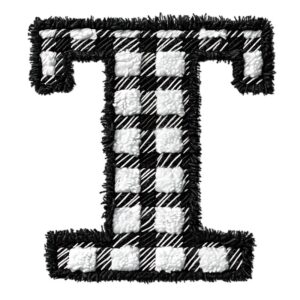 Heat transfers Iron on stickers  BW checker letter 39 for Tshirts Iron on Decal Patches Stickers Clothes Hat Pillows DIY Crafts