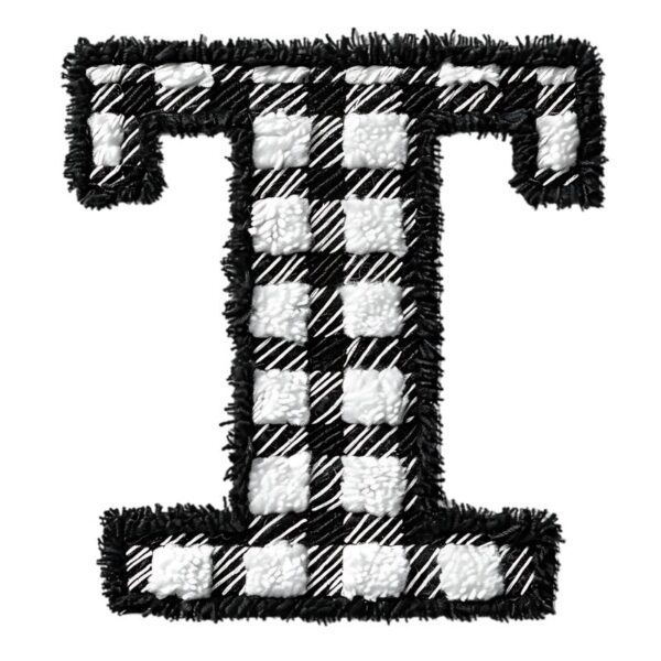 Heat transfers Iron on stickers  BW checker letter 39 for Tshirts Iron on Decal Patches Stickers Clothes Hat Pillows DIY Crafts