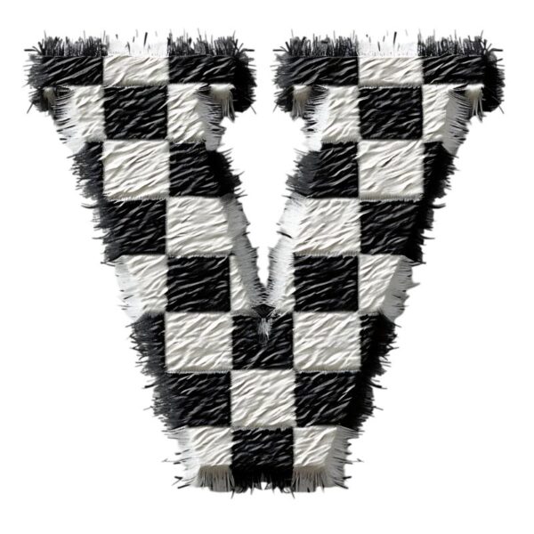 Heat transfers Iron on stickers  BW checker letter 43 for Tshirts Iron on Decal Patches Stickers Clothes Hat Pillows DIY Crafts