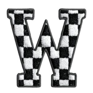 Heat transfers Iron on stickers  BW checker letter 45 for Tshirts Iron on Decal Patches Stickers Clothes Hat Pillows DIY Crafts