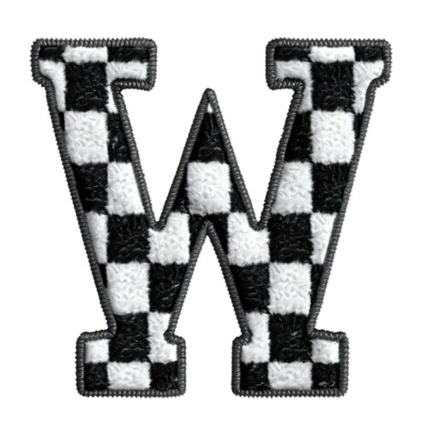 Heat transfers Iron on stickers  BW checker letter 45 for Tshirts Iron on Decal Patches Stickers Clothes Hat Pillows DIY Crafts