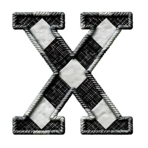 Heat transfers Iron on stickers  BW checker letter 47 for Tshirts Iron on Decal Patches Stickers Clothes Hat Pillows DIY Crafts