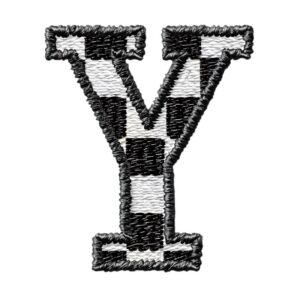 Heat transfers Iron on stickers  BW checker letter 49 for Tshirts Iron on Decal Patches Stickers Clothes Hat Pillows DIY Crafts