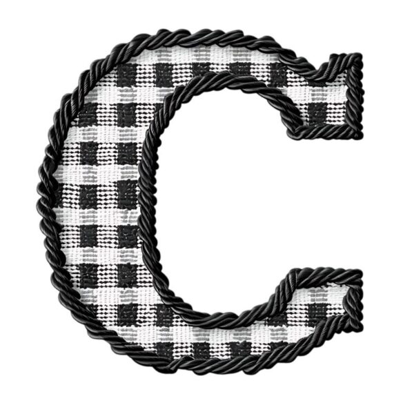 Heat transfers Iron on stickers  BW checker letter 5 for Tshirts Iron on Decal Patches Stickers Clothes Hat Pillows DIY Crafts