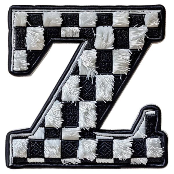 Heat transfers Iron on stickers  BW checker letter 51 for Tshirts Iron on Decal Patches Stickers Clothes Hat Pillows DIY Crafts