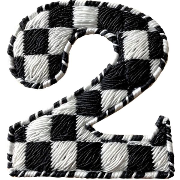 Heat transfers Iron on stickers  BW checker letter 57 for Tshirts Iron on Decal Patches Stickers Clothes Hat Pillows DIY Crafts