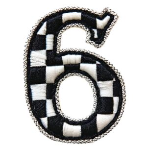 Heat transfers Iron on stickers  BW checker letter 65 for Tshirts Iron on Decal Patches Stickers Clothes Hat Pillows DIY Crafts