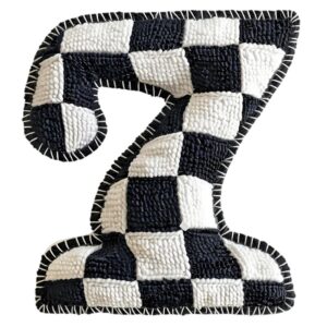 Heat transfers Iron on stickers  BW checker letter 67 for Tshirts Iron on Decal Patches Stickers Clothes Hat Pillows DIY Crafts