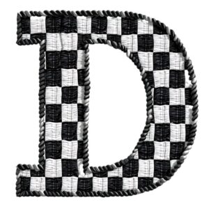 Heat transfers Iron on stickers  BW checker letter 7 for Tshirts Iron on Decal Patches Stickers Clothes Hat Pillows DIY Crafts