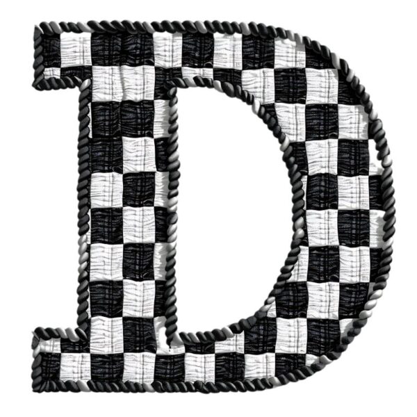 Heat transfers Iron on stickers  BW checker letter 7 for Tshirts Iron on Decal Patches Stickers Clothes Hat Pillows DIY Crafts