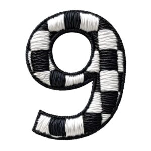 Heat transfers Iron on stickers  BW checker letter 71 for Tshirts Iron on Decal Patches Stickers Clothes Hat Pillows DIY Crafts