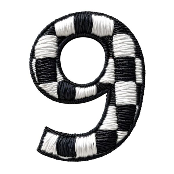Heat transfers Iron on stickers  BW checker letter 71 for Tshirts Iron on Decal Patches Stickers Clothes Hat Pillows DIY Crafts