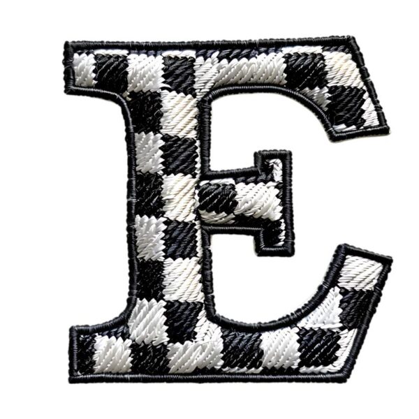 Heat transfers Iron on stickers  BW checker letter 9 for Tshirts Iron on Decal Patches Stickers Clothes Hat Pillows DIY Crafts