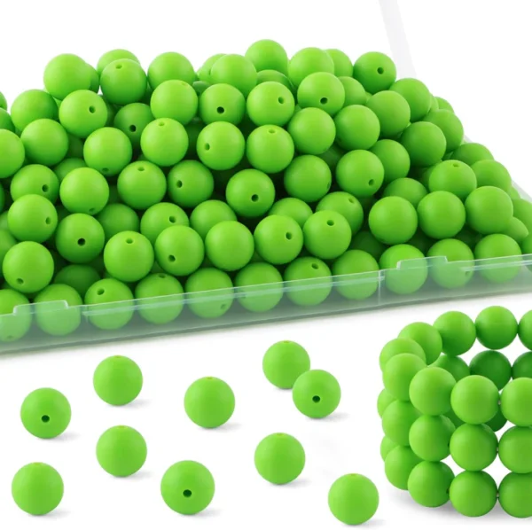 30Pcs 15mm Silicone Beads, Silicone Beads for Keychain Making Bulk Silicone Beads for Bracelet Making Necklace Making and Round Silicone Beads for Pens - Image 24
