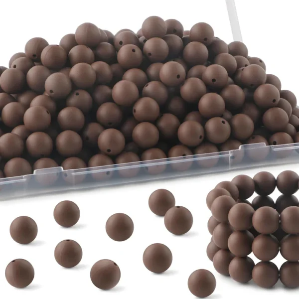 30Pcs 15mm Silicone Beads, Silicone Beads for Keychain Making Bulk Silicone Beads for Bracelet Making Necklace Making and Round Silicone Beads for Pens - Image 26