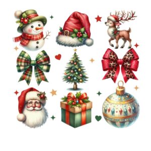 Heat transfers Iron on stickers  Chrismas winter 1614 for Tshirts Iron on Decal Patches Stickers Clothes Hat Pillows DIY Crafts