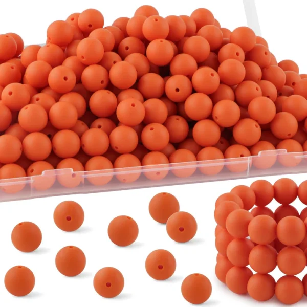 30Pcs 15mm Silicone Beads, Silicone Beads for Keychain Making Bulk Silicone Beads for Bracelet Making Necklace Making and Round Silicone Beads for Pens - Image 34