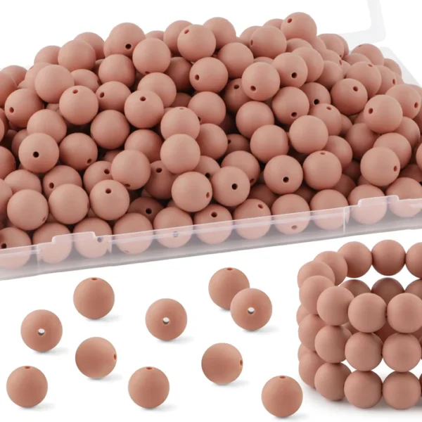 30Pcs 15mm Silicone Beads, Silicone Beads for Keychain Making Bulk Silicone Beads for Bracelet Making Necklace Making and Round Silicone Beads for Pens - Image 33