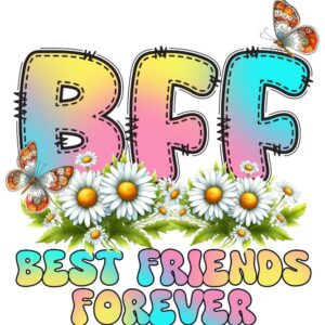 Heat transfers Iron on stickers   friends bestie 2 for Tshirts Iron on Decal Patches Stickers Clothes Hat Pillows DIY Crafts