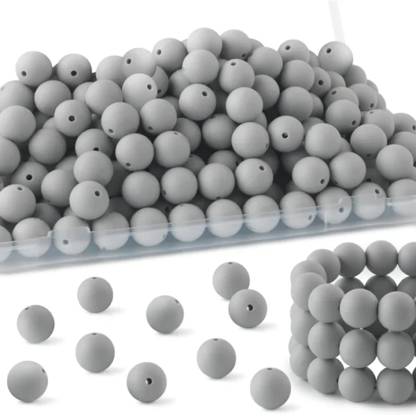30Pcs 15mm Silicone Beads, Silicone Beads for Keychain Making Bulk Silicone Beads for Bracelet Making Necklace Making and Round Silicone Beads for Pens - Image 31