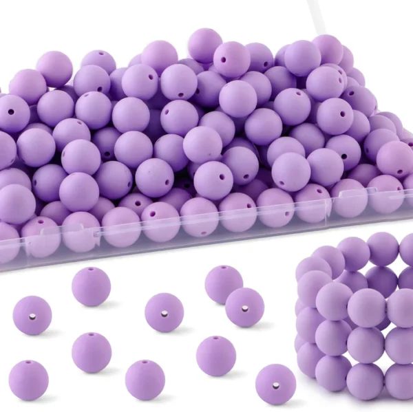 30Pcs 15mm Silicone Beads, Silicone Beads for Keychain Making Bulk Silicone Beads for Bracelet Making Necklace Making and Round Silicone Beads for Pens - Image 30