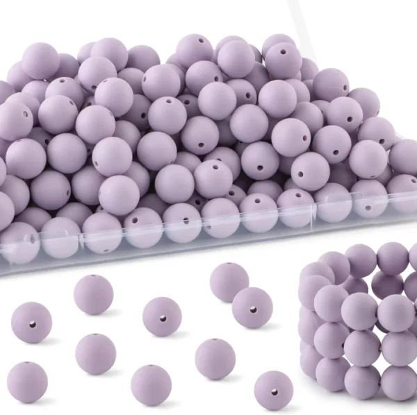 30Pcs 15mm Silicone Beads, Silicone Beads for Keychain Making Bulk Silicone Beads for Bracelet Making Necklace Making and Round Silicone Beads for Pens - Image 29