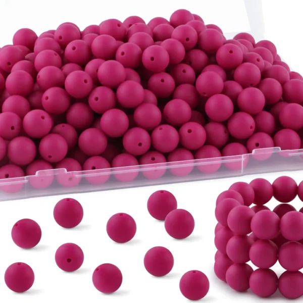 30Pcs 15mm Silicone Beads, Silicone Beads for Keychain Making Bulk Silicone Beads for Bracelet Making Necklace Making and Round Silicone Beads for Pens - Image 28