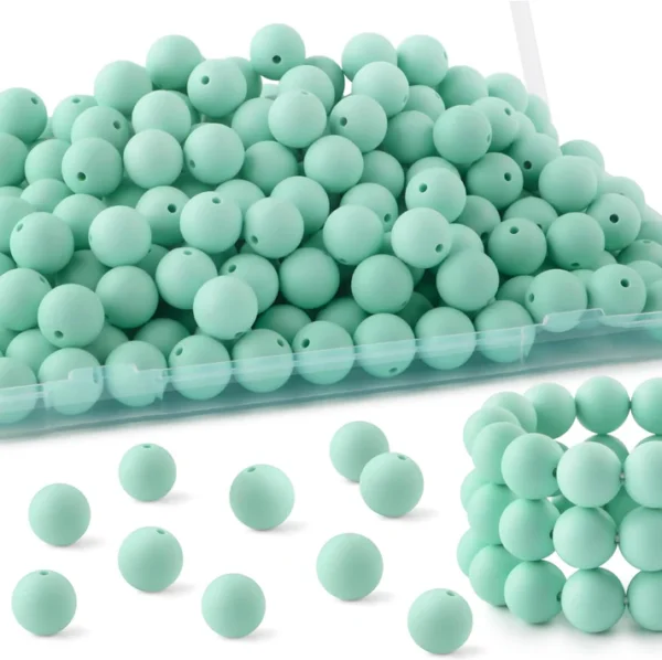 30Pcs 15mm Silicone Beads, Silicone Beads for Keychain Making Bulk Silicone Beads for Bracelet Making Necklace Making and Round Silicone Beads for Pens - Image 35